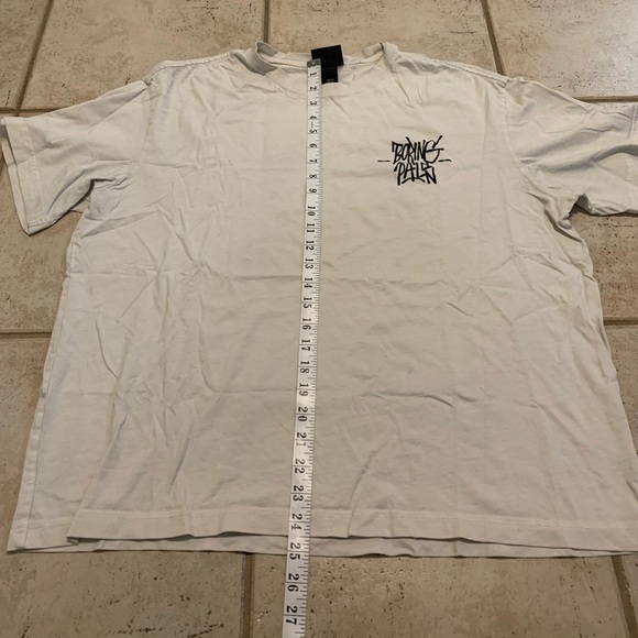 H&M Relaxed Fit "BORING PALS" Graffiti Graphic T-Shirt Cream/Off-White Men's XL - Picture 5 of 6